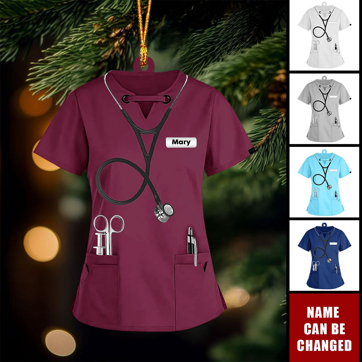 Personalized Christmas Ornaments For Nurses Caregivers, School Nurses, Doctor