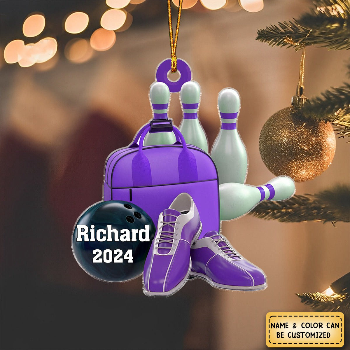 Bowling Personalized Christmas Ornament, Gift For Bowling Lovers